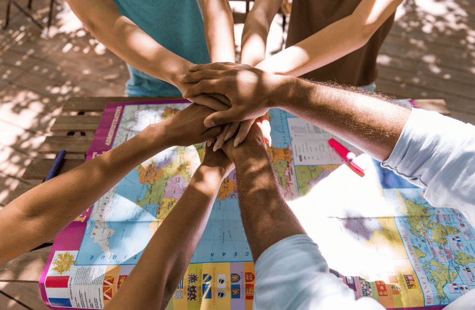 Collaborative art project team building activity