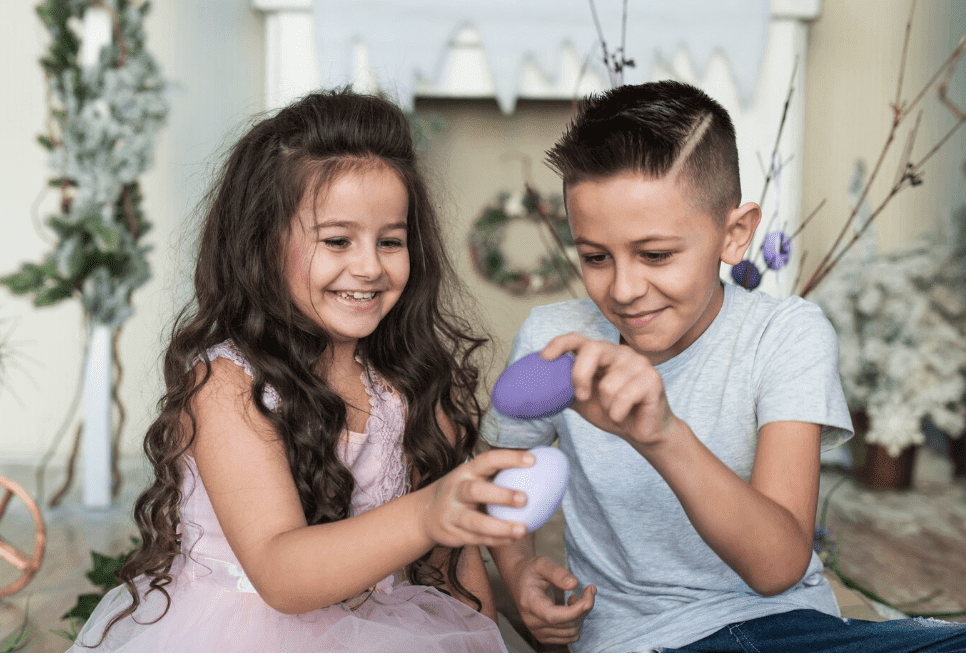 Two children are interacting with each other because of their wonderful hobbies